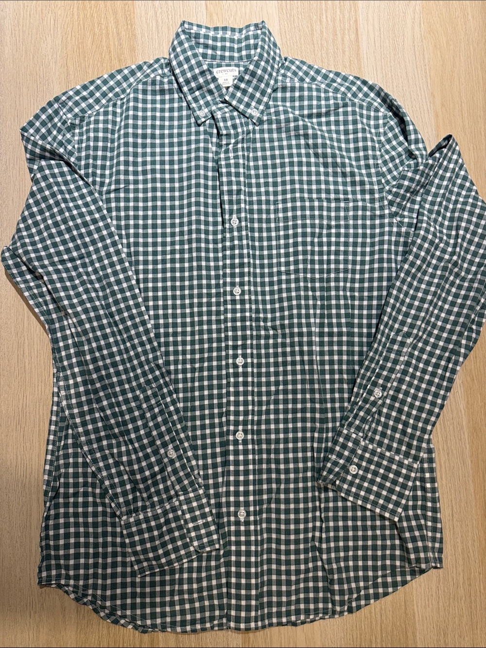 Crewcuts Green Plaid Long-Sleeve Button-Down Shirt - boys size
